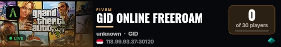 GID ONLINE FREEROAM live status badge