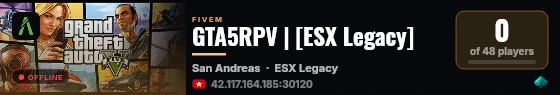 GTA5RPV | [ESX Legacy] live status badge