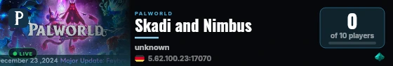 Skadi and Nimbus live status badge