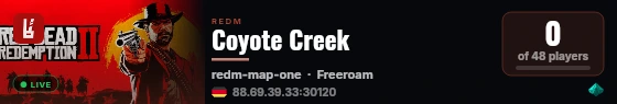 Coyote Creek live status badge