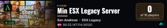 Min ESX Legacy Server live status badge