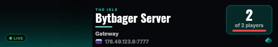 Bytbager Server live status badge