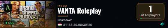 VANTA Roleplay live status badge