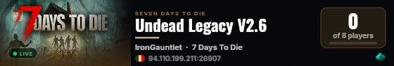 Undead Legacy V2.6 live status badge