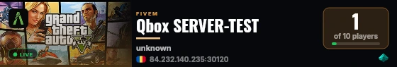 Qbox SERVER-TEST live status badge