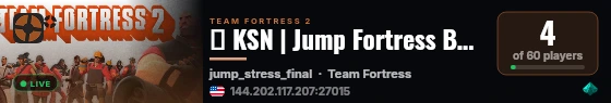 ▨ KSN | Jump Fortress Bootcamp | NA-LA2 ▧ live status badge
