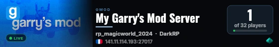 My Garry's Mod Server live status badge