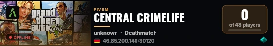 CENTRAL CRIMELIFE live status badge