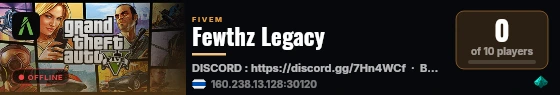 Fewthz Legacy live status badge