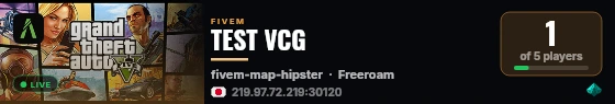 TEST VCG live status badge