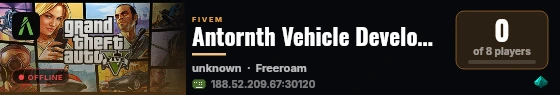 Antornth Vehicle Development live status badge