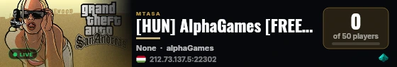 [HUN] AlphaGames [FREEROAM | TDMA | DRIFT | HOTPURSUIT] live status badge