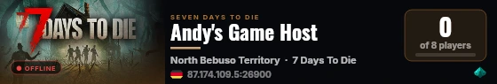Andy's Game Host live status badge