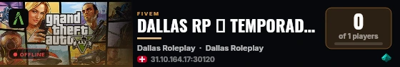 DALLAS RP 🌾 TEMPORADA 2 orgs e facs livres eventos diários ➡️ VERDADEIRO RP ESTÁ AQUI #COMUNIDADE live status badge