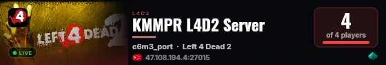 KMMPR L4D2 Server live status badge