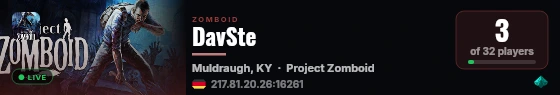 DavSte live status badge