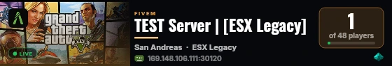 TEST Server | [ESX Legacy] live status badge