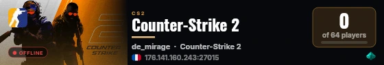 Counter-Strike 2 live status badge