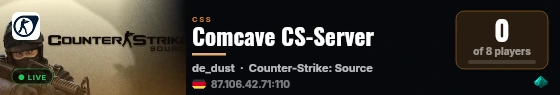 Comcave CS-Server live status badge