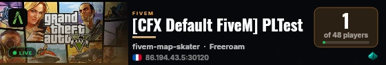 [CFX Default FiveM] PLTest live status badge