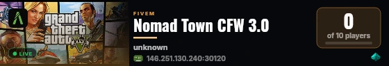 Nomad Town CFW 3.0 live status badge