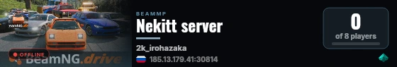Nekitt server live status badge