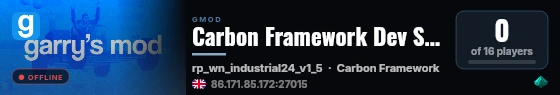 Carbon Framework Dev Server live status badge