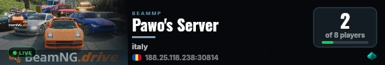 Pawo's Server live status badge