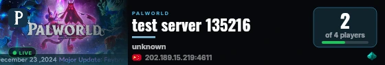test server 135216 live status badge