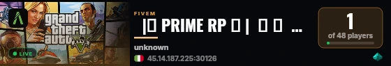   |👑 PRIME RP 👑 |  🏨 🏪  ATTIVITA' GRATIS |LAVORI NO WL⛩️ | ☠️ FAZIONI GRATIS 🔫 |📩 NO WHITELIST-| [ITA] 🟢 ⚪ 🔴 | live status badge