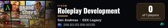 Roleplay Development live status badge