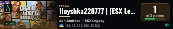 Iluyshka228777 | [ESX Legacy] live status badge