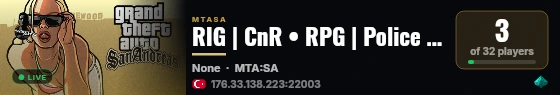 RIG | CnR • RPG | Police • Crime • Jobs • Economy | EN/TR/DE+ live status badge