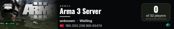 Arma 3 Server live status badge