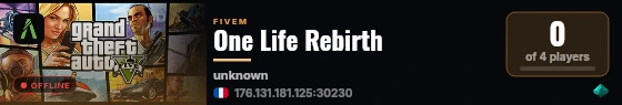 One Life Rebirth live status badge