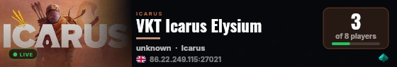 VKT Icarus Elysium live status badge