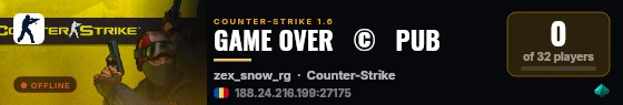 GAME OVER   ©   PUB live status badge