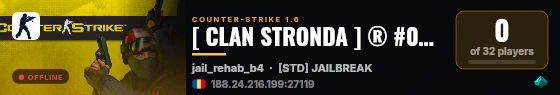 [ CLAN STRONDA ] ® #02 [JAILBREAK] »GANGUES | »CASH @HEADGAMES.NET.BR live status badge
