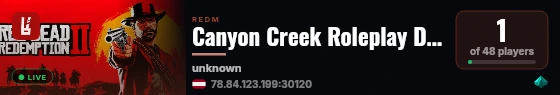 Canyon Creek Roleplay DEV server live status badge