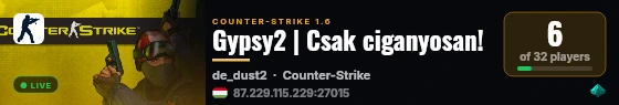 Counter-Strike 1.6 Server live status badge