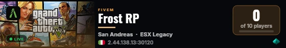 Frost RP live status badge
