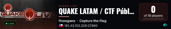 QUAKE LATAM / CTF Público #1 live status badge