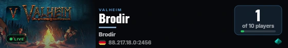 Brodir live status badge