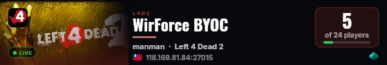 WirForce BYOC live status badge