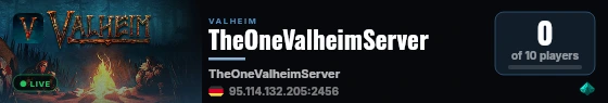 TheOneValheimServer live status badge