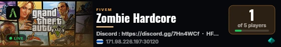 Zombie Hardcore live status badge