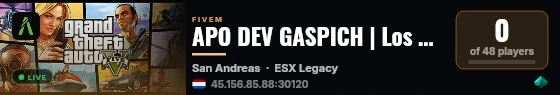 APO DEV GASPICH | Los Santos An Zéro live status badge