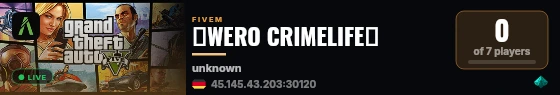 ⌠WERO CRIMELIFE⌡ live status badge