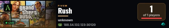 Rush live status badge