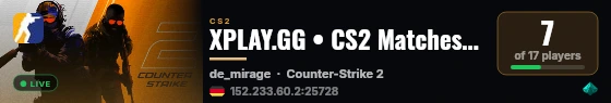 XPLAY.GG • CS2 Matches #1038 live status badge